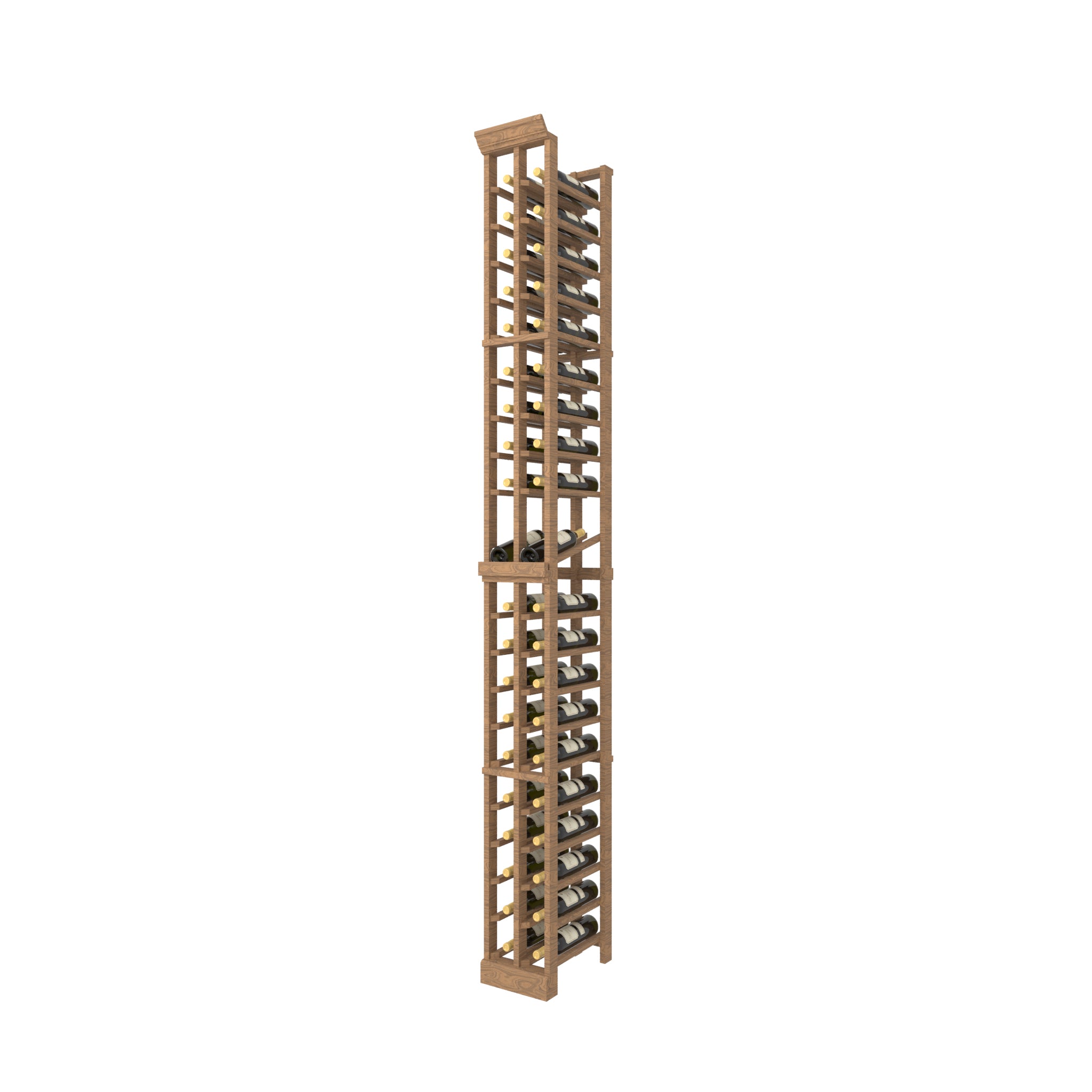 Individual full bottle wood Wine Rack with a display row - 02 Column, Ice wine