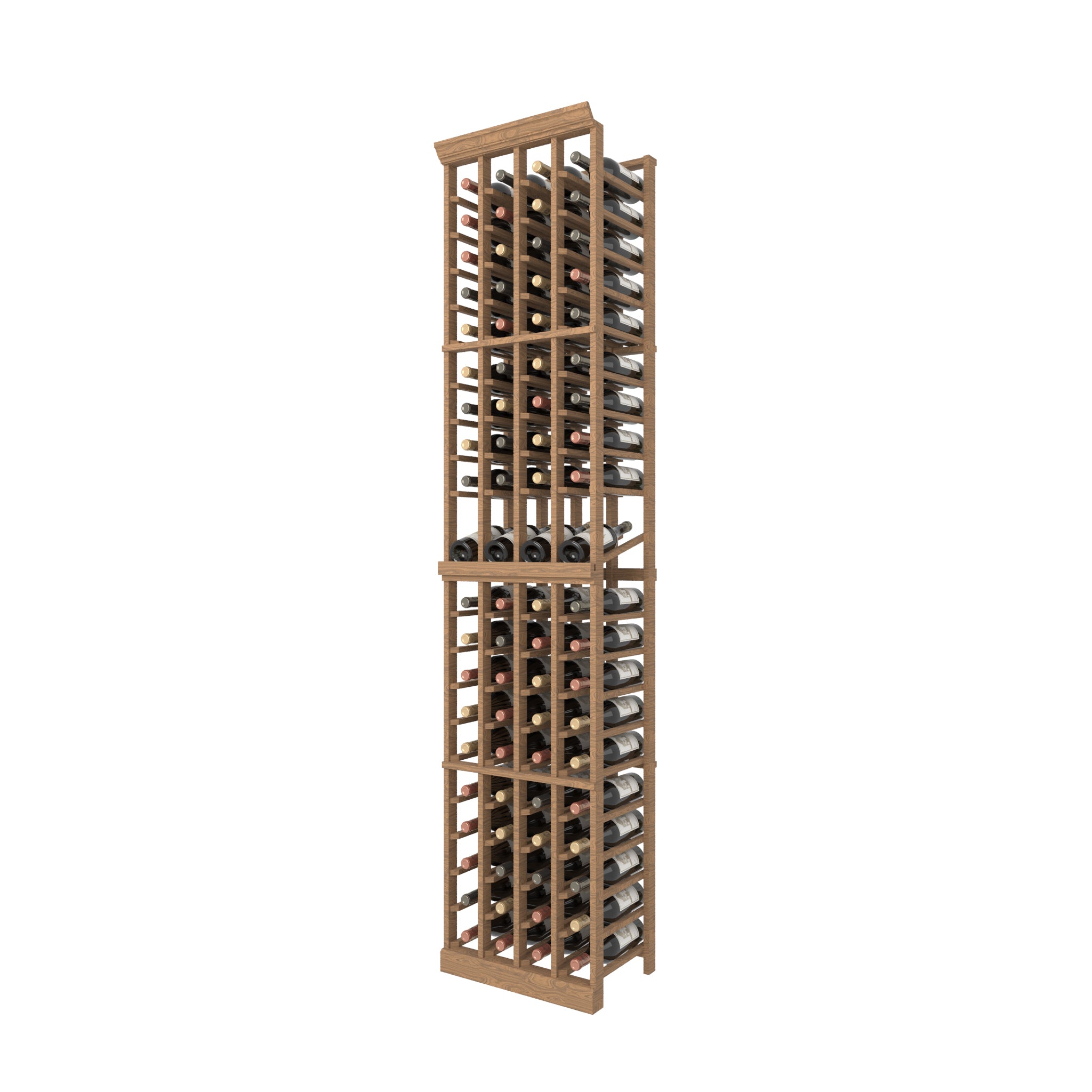 Individual Bottle Premium Wood Wine Rack, With Display Row | 04 Column