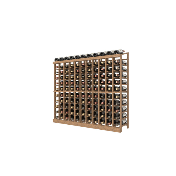 Individual bottle wood Wine Rack with a display row - 11 Column 11 rows